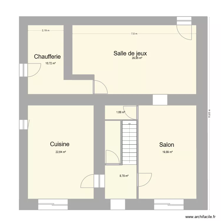 plan rdc 3 richetiere. Plan de 6  et 94 m²