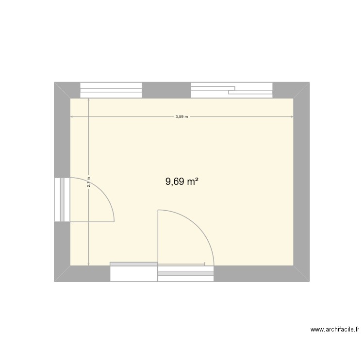 Salle de bain _1. Plan de 1 pièce et 10 m2