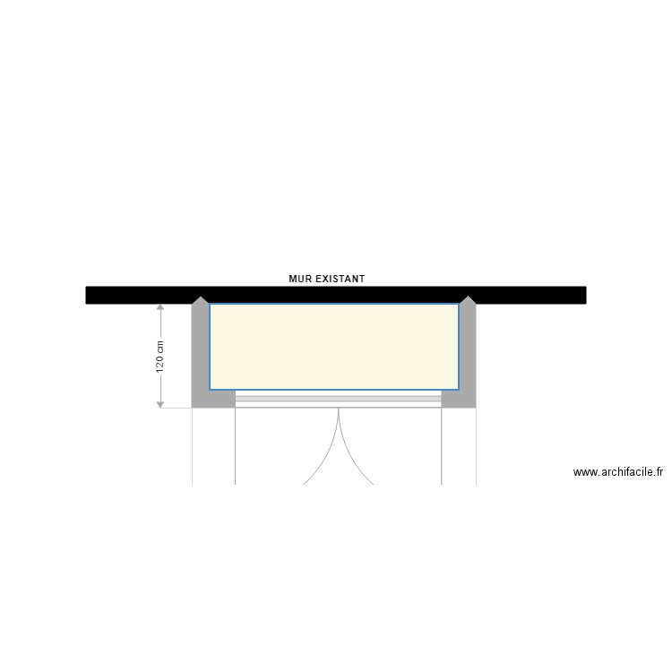 GUIRAUD. Plan de 1 pièce et 3 m2