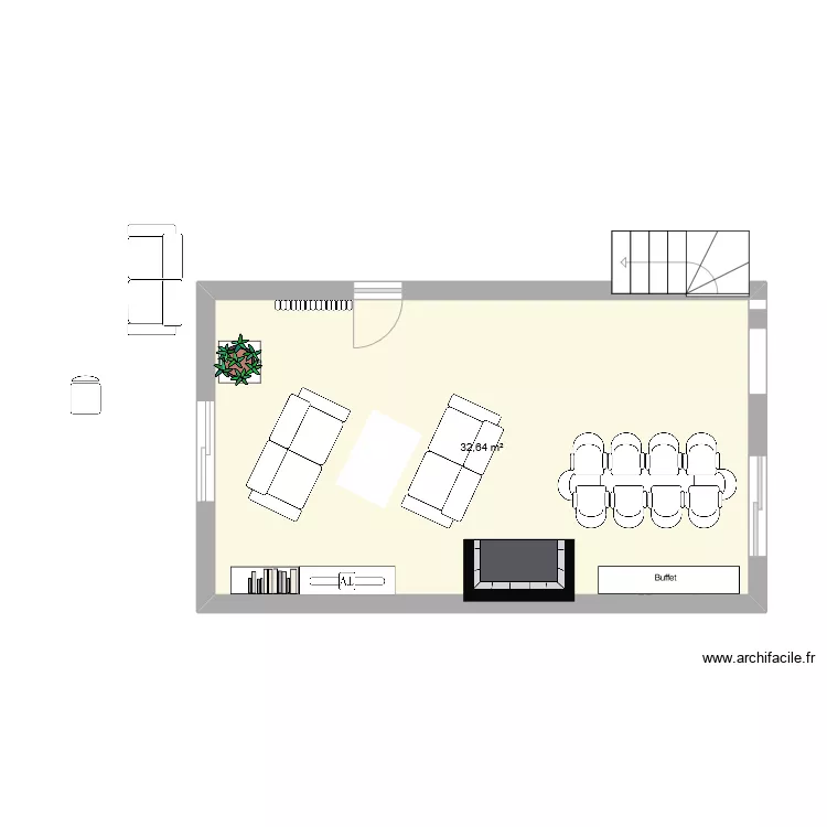 salon s&eacute;jour 3. Plan de 