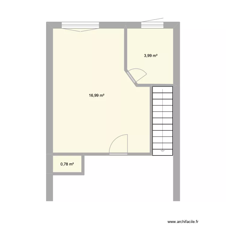 Plan maison d'origine &eacute;tage chambre. Plan de 3 Pièces et 22 m²