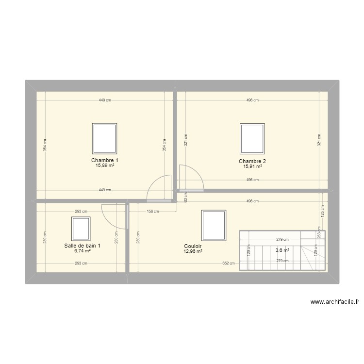 PROJET NEVEU. Plan de 8 pièces et 115 m2