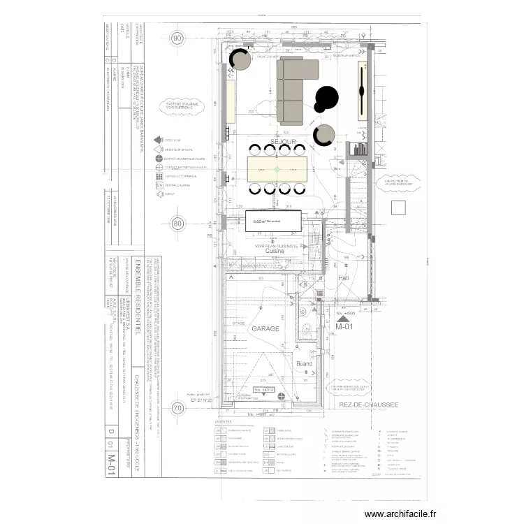 Salon et cuisine 26_08. Plan de 1 et 0 m² Salon et cuisine 26_08. Plan de 1 et 0 m²