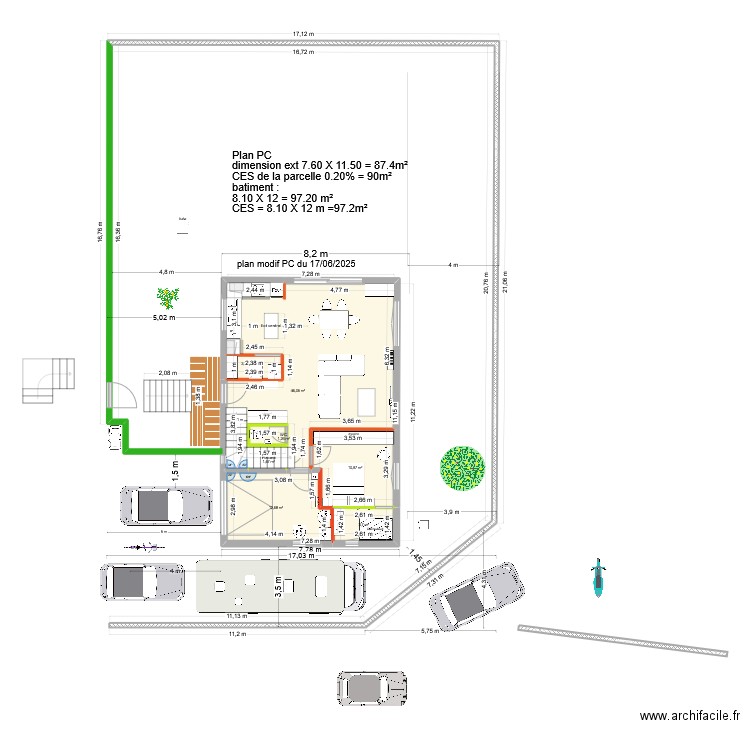 13.5 modif juin plan modif PC cuisine est. Plan de 15 pièces et 156 m2