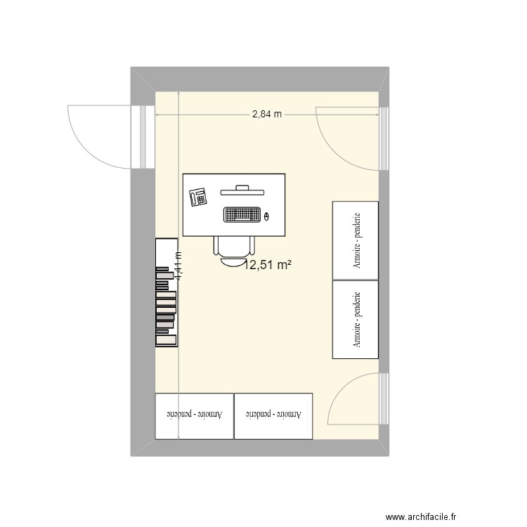 Washington dressing 2. Plan de 1 pièce et 13 m2