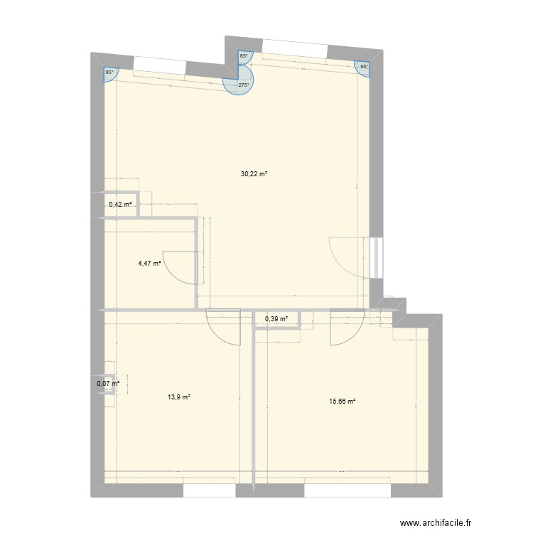 BAUD PASTEUR 1. Plan de 7 pièces et 65 m2