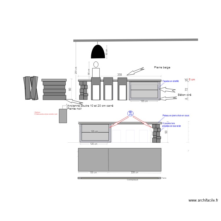 cuisine 1. Plan de 0 pièce et 0 m2