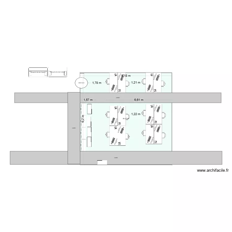 bureau chantier. Plan de 1  et 84 m²