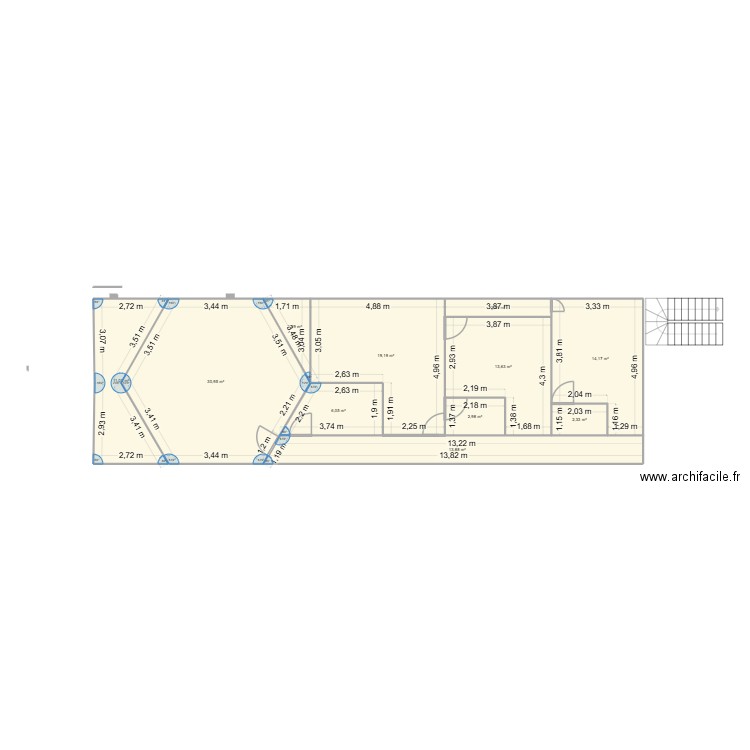 Mbo 2. Plan de 11 pièces et 119 m2