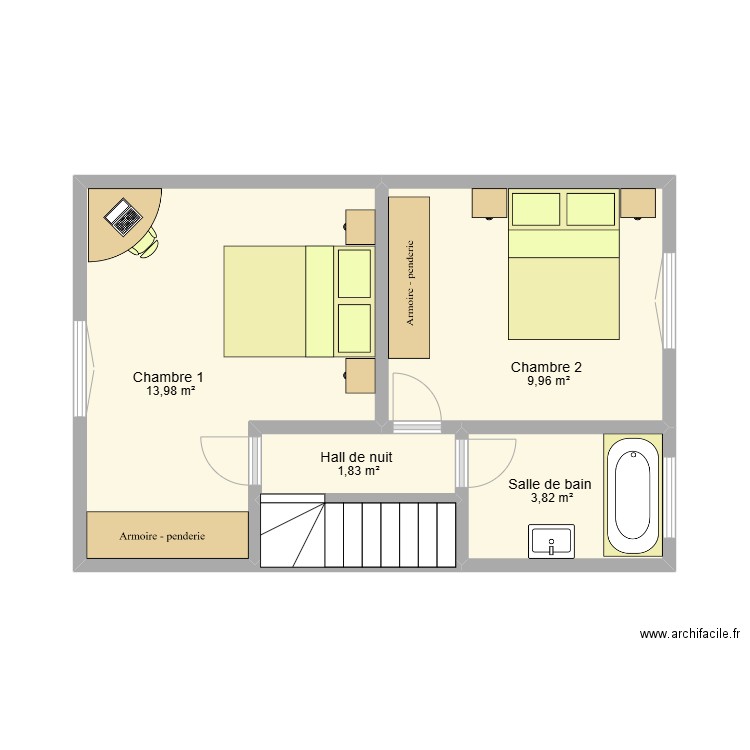 Deuxième Maflot. Plan de 5 pièces et 31 m2