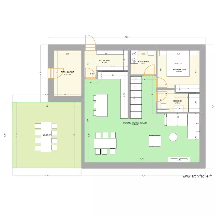 Gasser-Siggen (REZ)(2). Plan de 7 et 116 m² Gasser-Siggen (REZ)(2). Plan de 7 et 116 m²