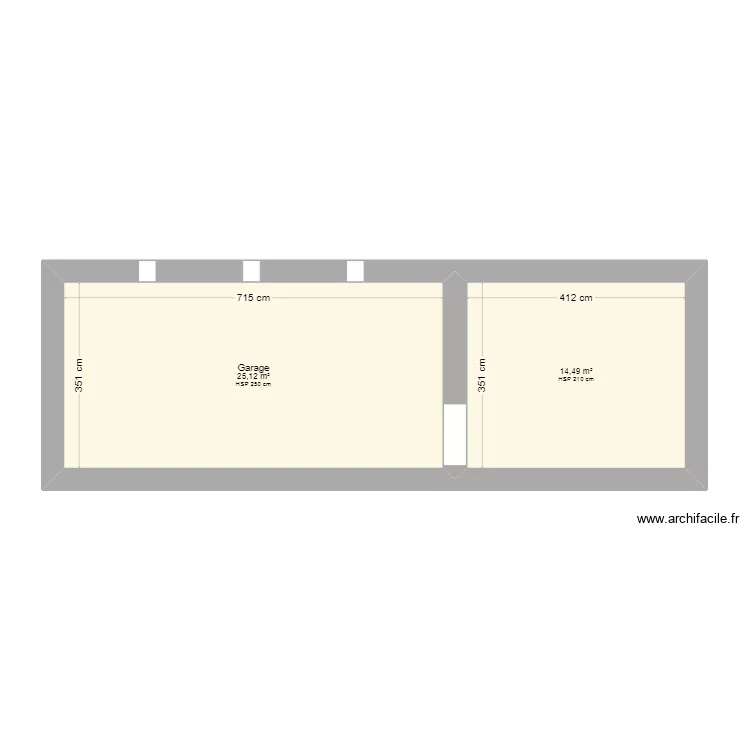 Vue de haut - RDC. Plan de 