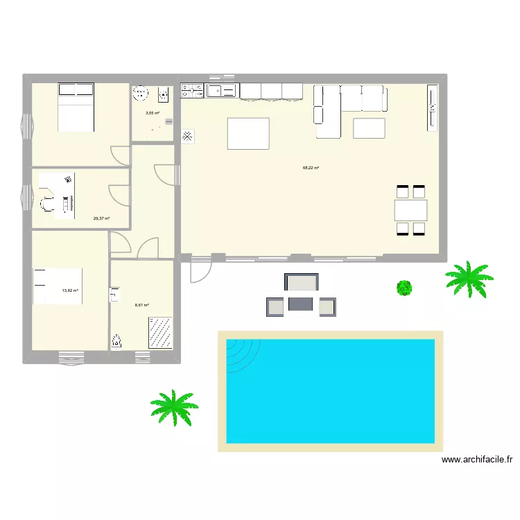 Maison 2. Plan de 5 et 155 m² Maison 2. Plan de 5 et 155 m²