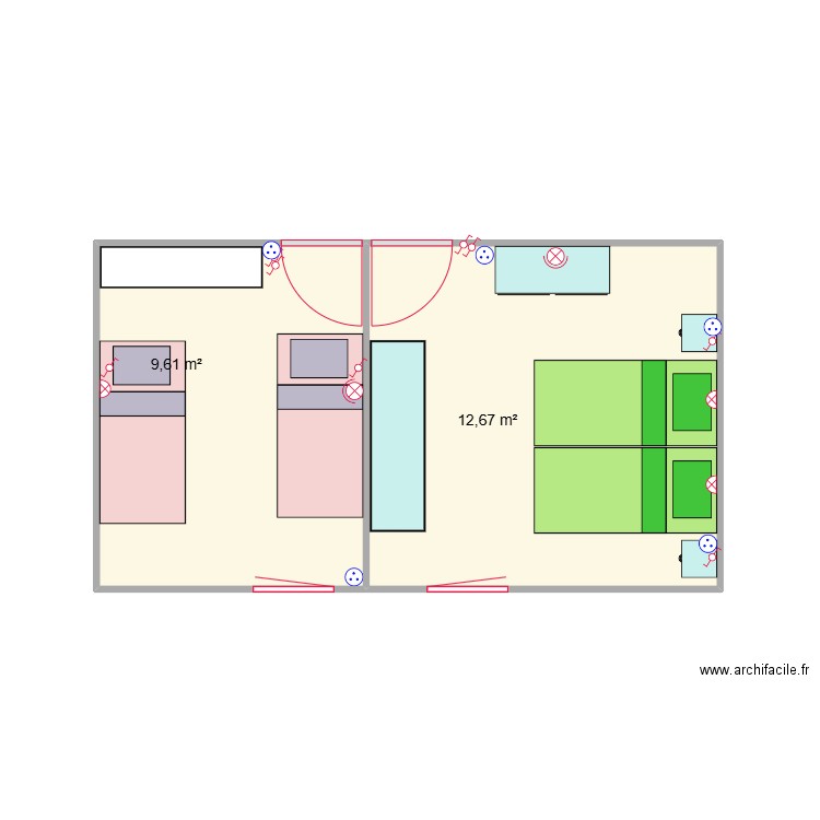 chambre. Plan de 0 pièce et 0 m2