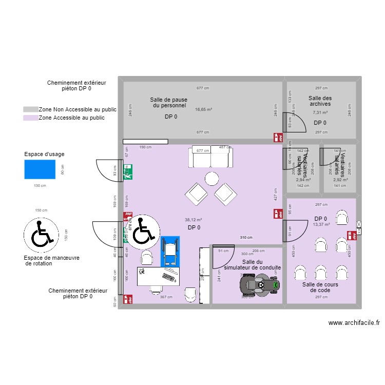 MON PERMIIIS SANS SOUCI APRES TRAVAUX espace rotation . Plan de 7 pièces et 89 m2