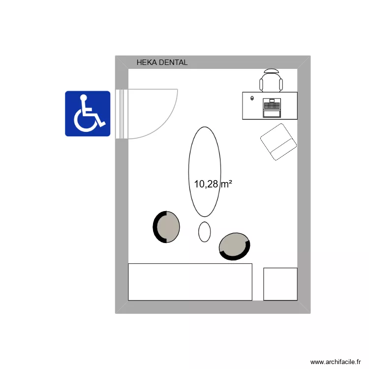 Dr Coralie MANHES. Plan de 1  et 10 m²