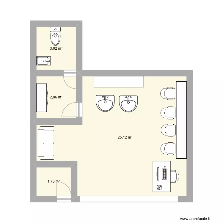 salon. Plan de 4 et 33 m² salon. Plan de 4 et 33 m²