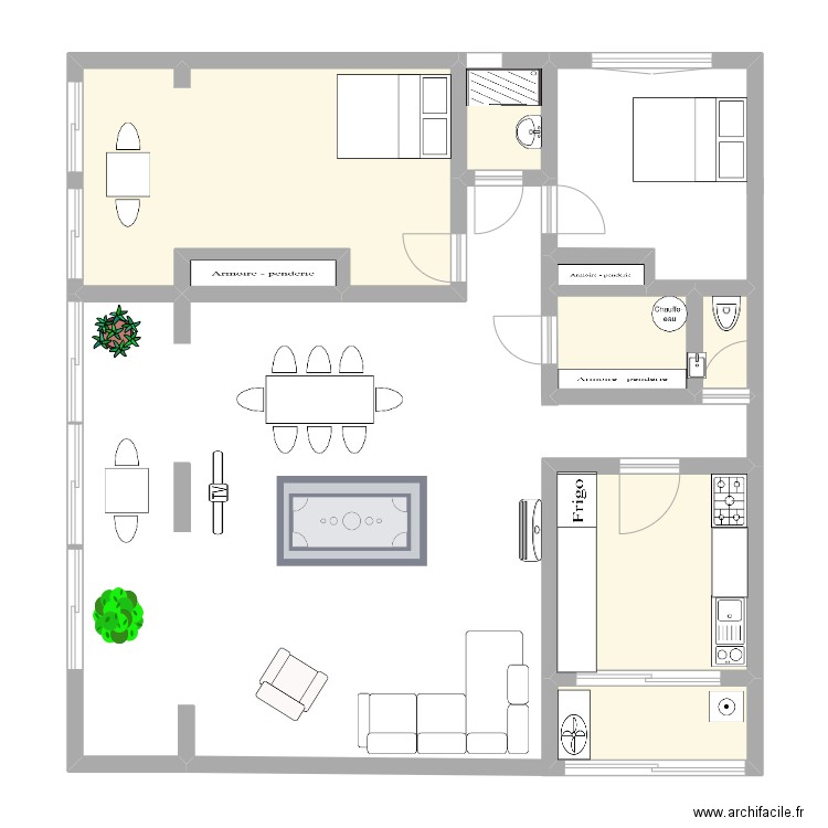 APPARTEMENT LOGGIA. Plan de 8 pièces et 42 m2