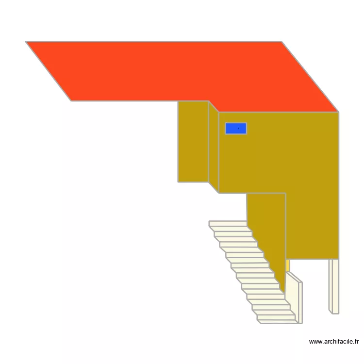 facade. Plan de 32 pièces et 63 m²