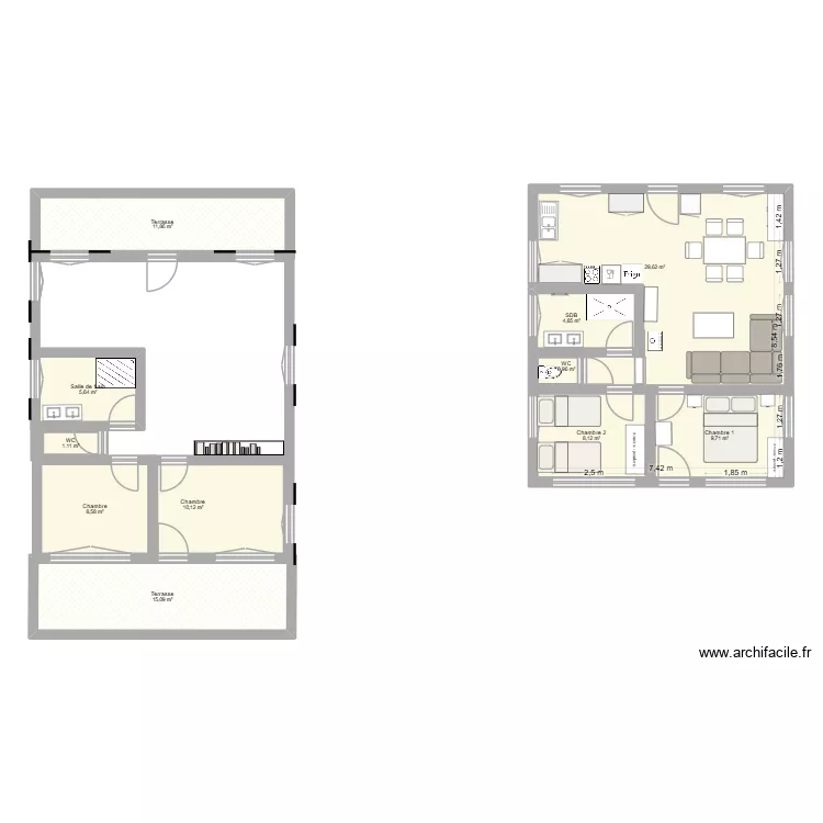 Chalet nouvelle proposition. Plan de 11 et 132 m² Chalet nouvelle proposition. Plan de 11 et 132 m²