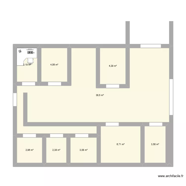 ATELIER PROJET MDM. Plan de 9  et 69 m²