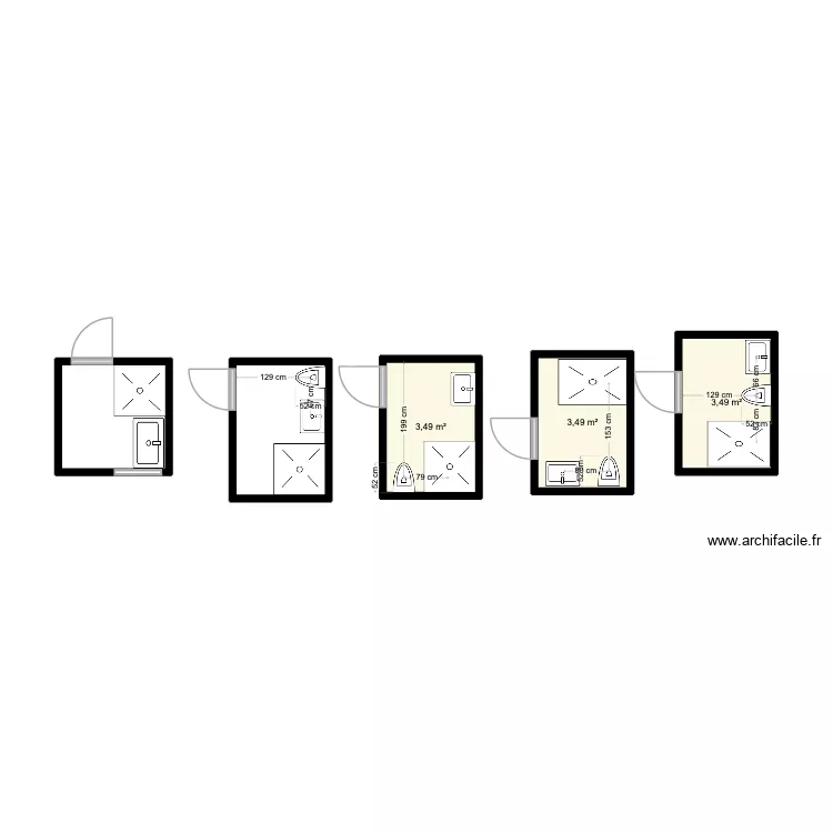 salles de bains. Plan de 