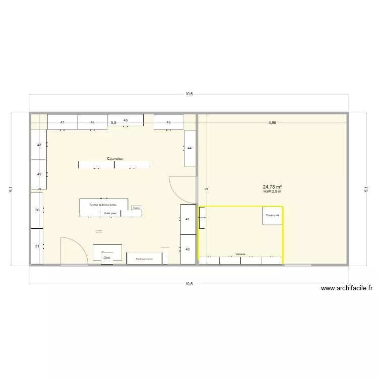 Agencement optimis&eacute; vf. Plan de 