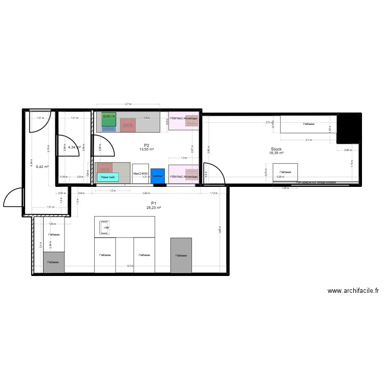 Labo Emile Roux Labo_RAU. Plan de 6 pièces et 72 m2