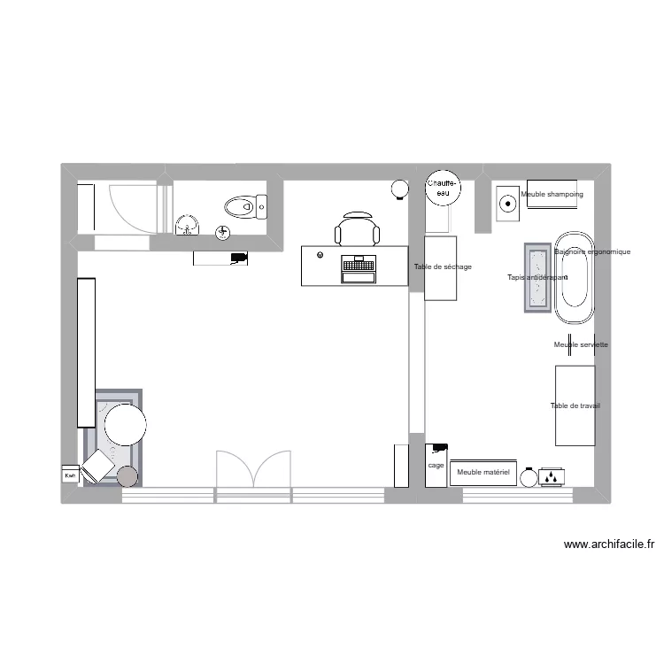Salon Doggos grooming. Plan de 