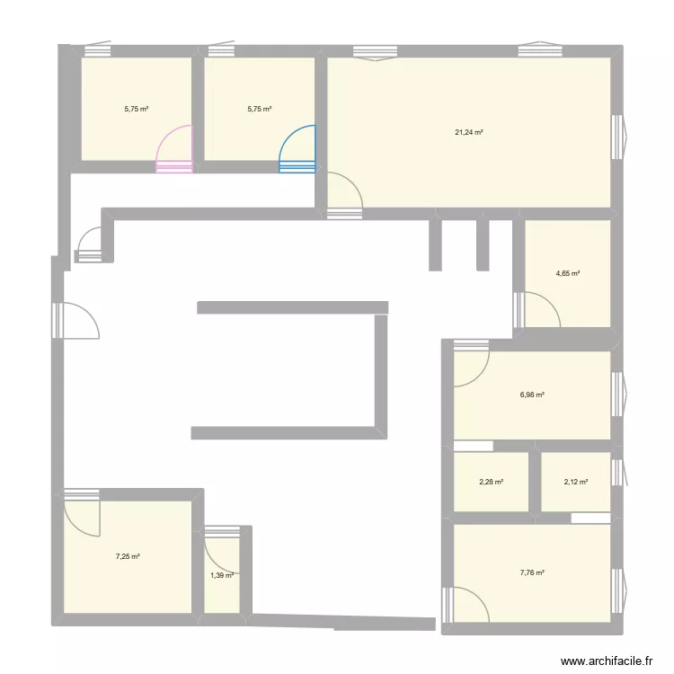 hafssa. Plan de 10  et 65 m²
