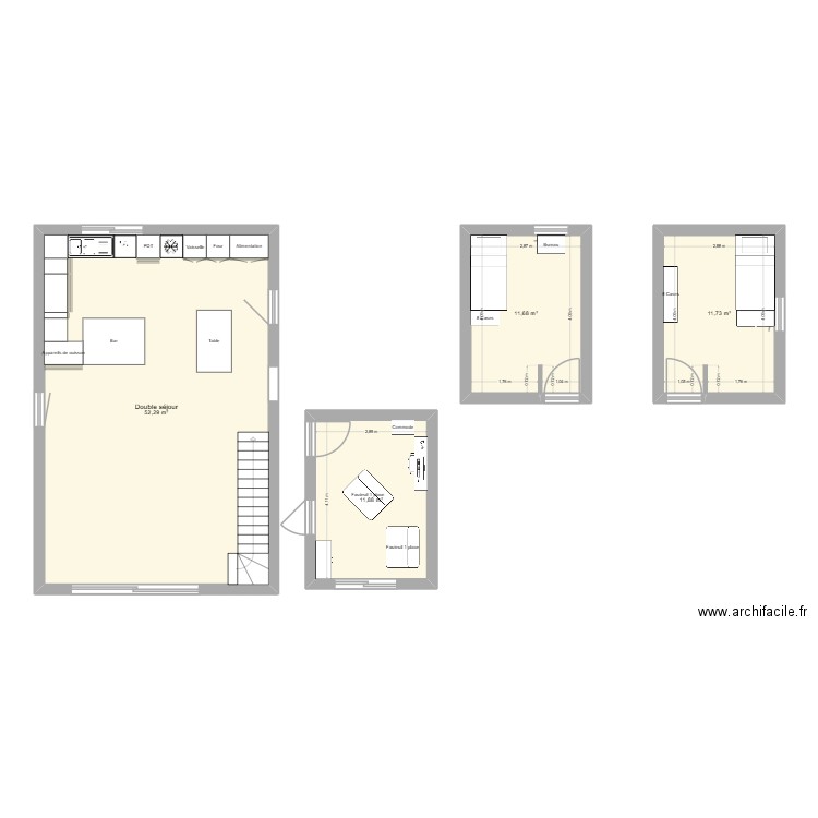 Nouvelle maison. Plan de 4 pièces et 88 m2