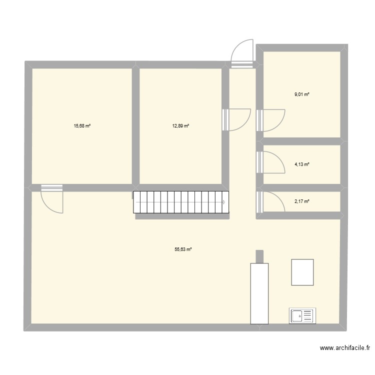 maidon. Plan de 6 pièces et 100 m2