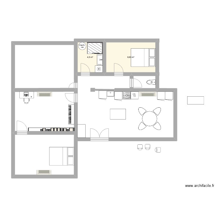 ourcq2. Plan de 2 pièces et 13 m2