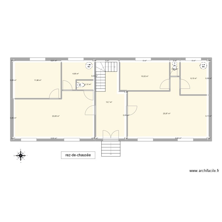 rez de chaussé. Plan de 31 pièces et 98 m2