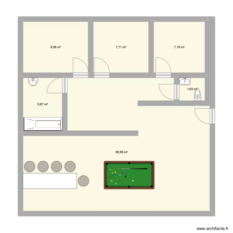 plan bac. Plan de 6 Pièces et 88 m²