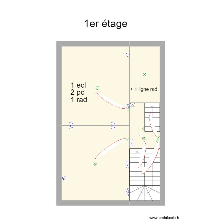 Lucie et Adrien 1er. Plan de 3 pièces et 43 m2