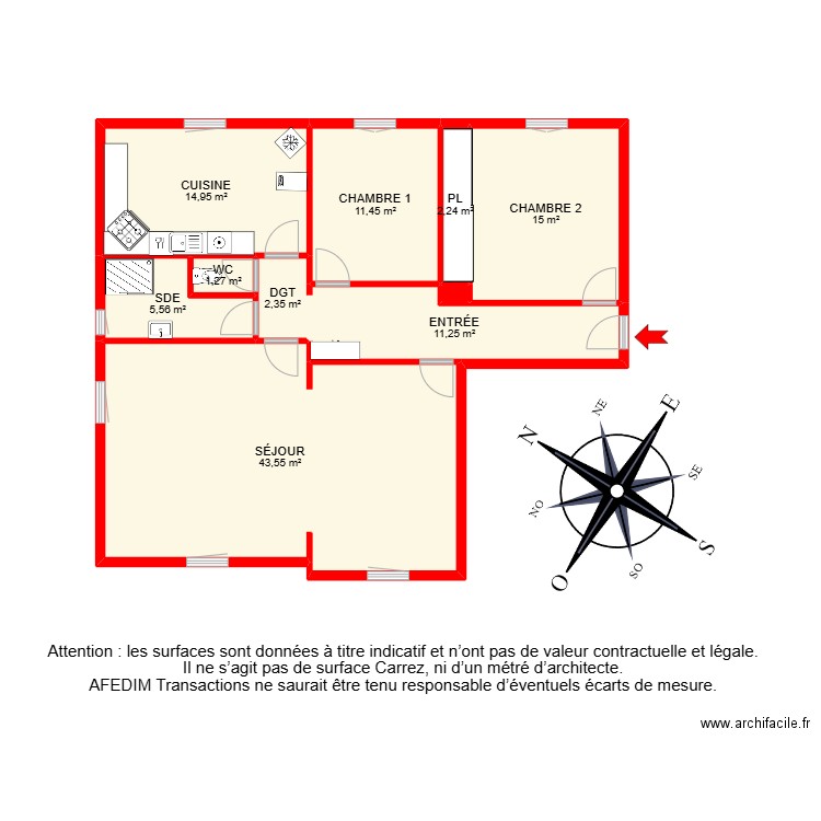 BI 26440-. Plan de 12 pièces et 141 m2