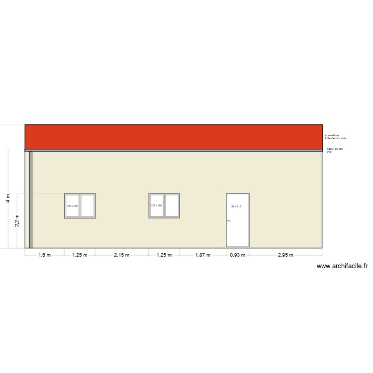 facade est couleur 1.1. Plan de 0 pièce et 0 m2