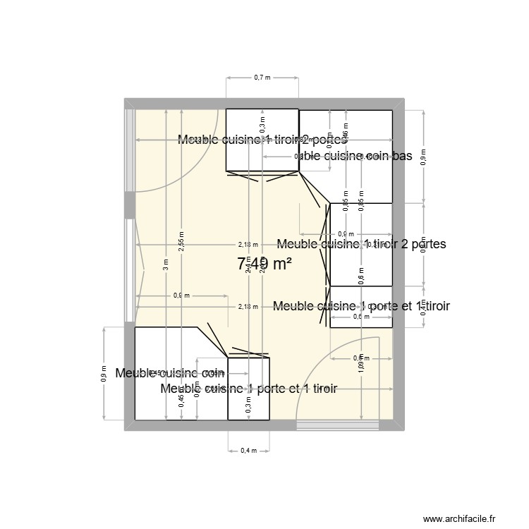 placard cuisine. Plan de 0 pièce et 0 m2