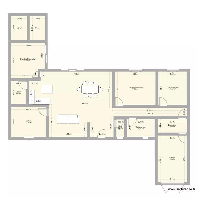 reve. Plan de 12  et 146 m²