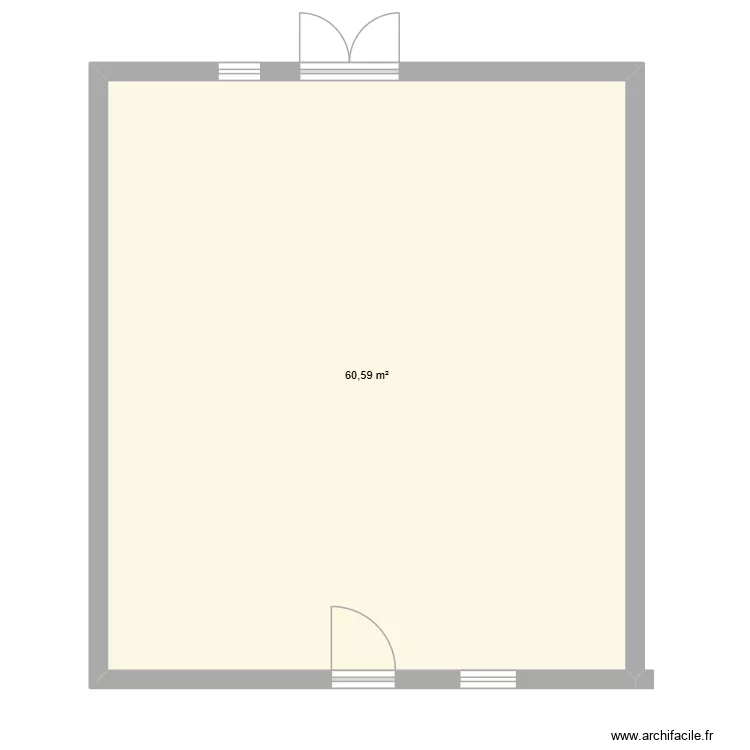 rdc. Plan de 1  et 61 m²