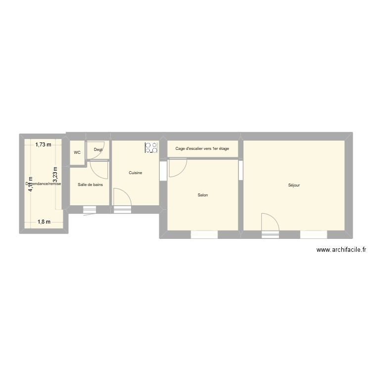 LE MAY. Plan de 8 pièces et 51 m2