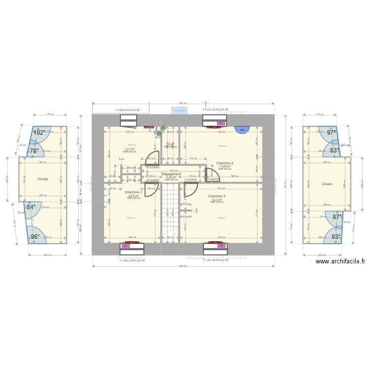 ML24003999 - RADIX Nicolas / DA COSTA Chloé. Plan de 19 pièces et 141 m2