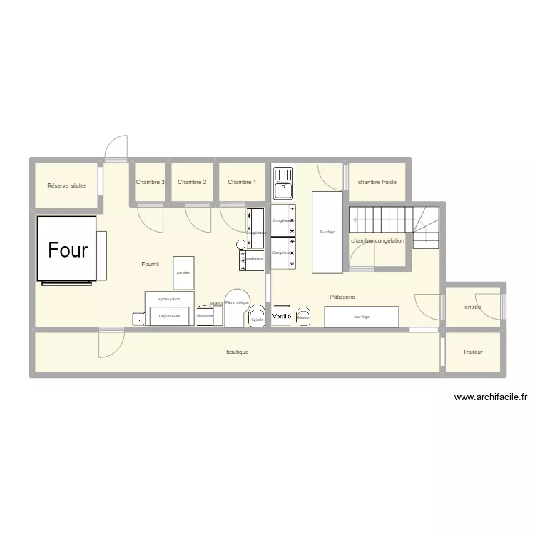 Plan boulangerie. Plan de 