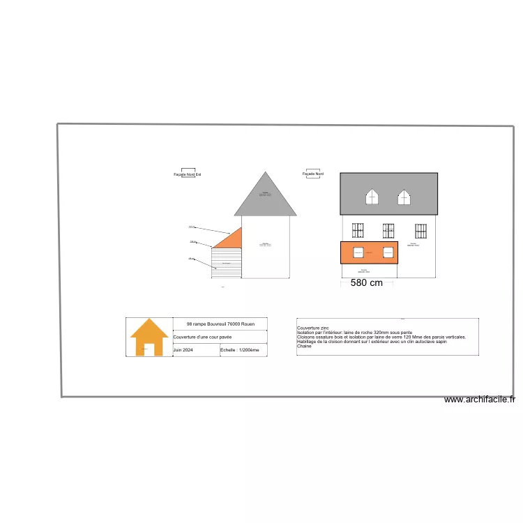 Couverture d&rsquo;une cour pav&eacute;e Rampe Bouvreuil2. Plan de 