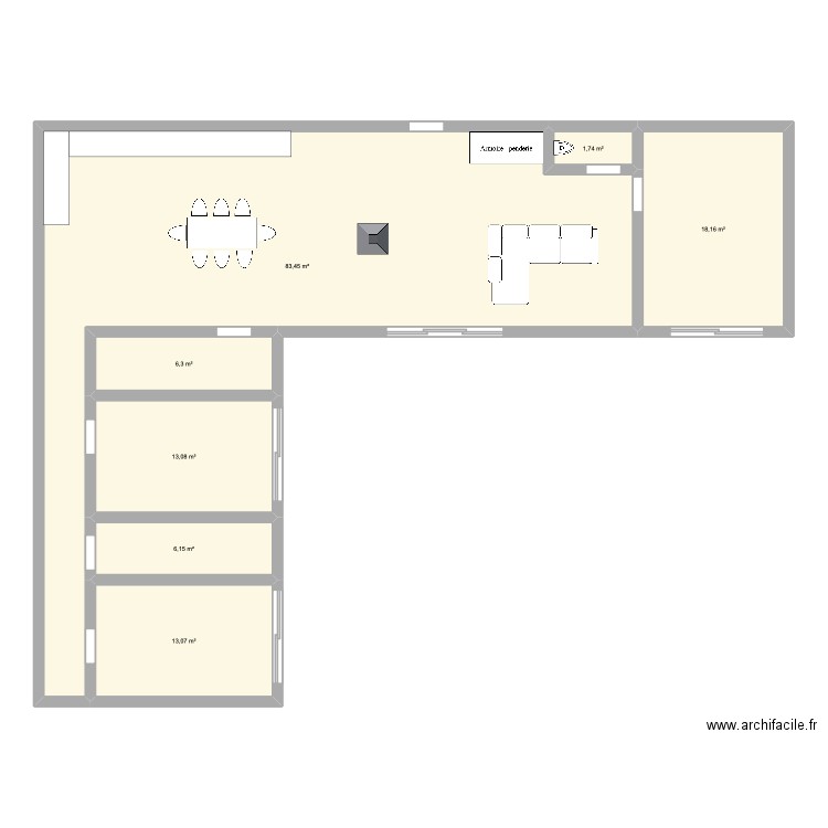 plan 2. Plan de 7 pièces et 142 m2