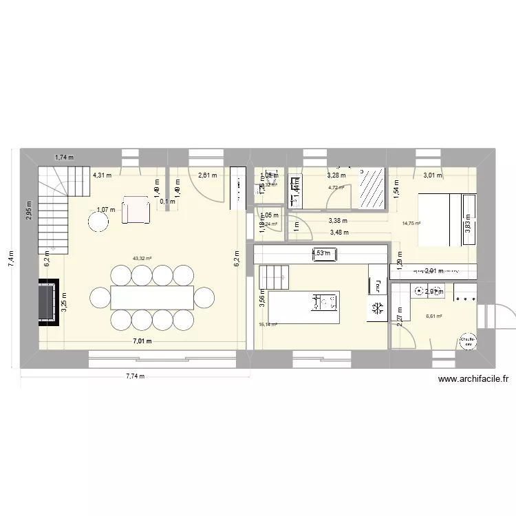 Maison salle de bain coté fenêtre. Plan de 14 et 180 m² Maison salle de bain coté fenêtre. Plan de 14 et 180 m²