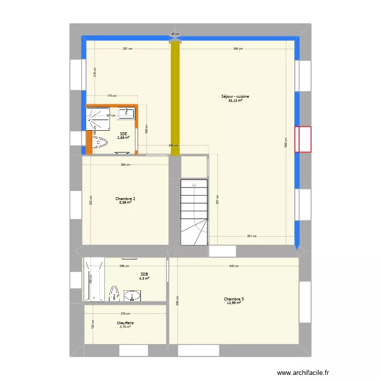 Marboeuf - Projet. Plan de 11  et 69 m²