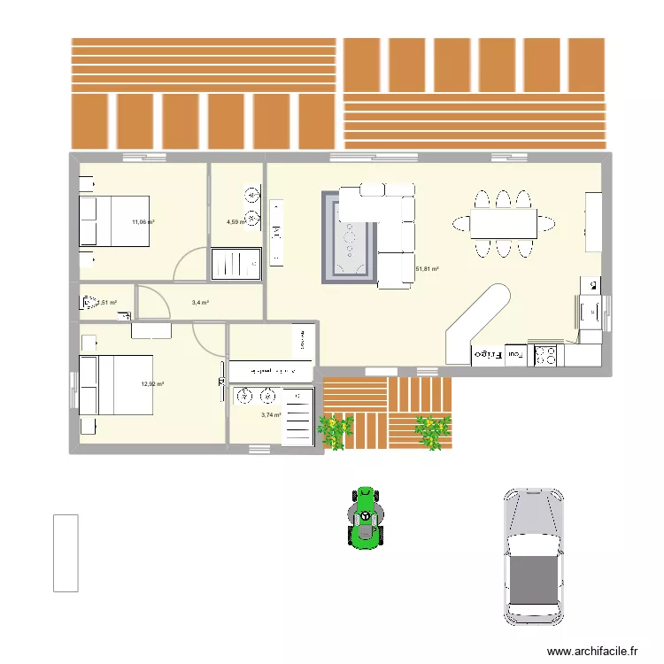 Chemery 10. Plan de 7  et 89 m²