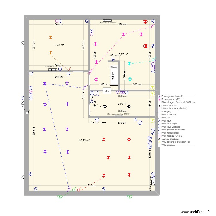 paul. Plan de 4 pièces et 71 m2